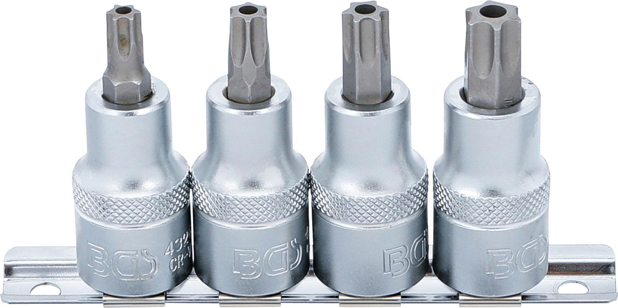 BIT SOCKET SET | 12.5 MM (1/2") DRIVE | T-STAR TAMPERPROOF (FOR TORX) T40 - T55 | 4 PCS. (8885)