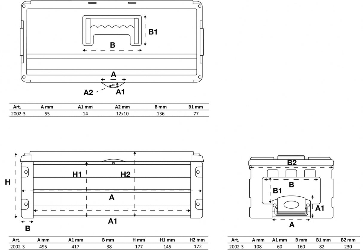HARD-TOP TOOL CASE ATTACHMENT | 2 DRAWERS | FOR BGS 2002 (2002-3)