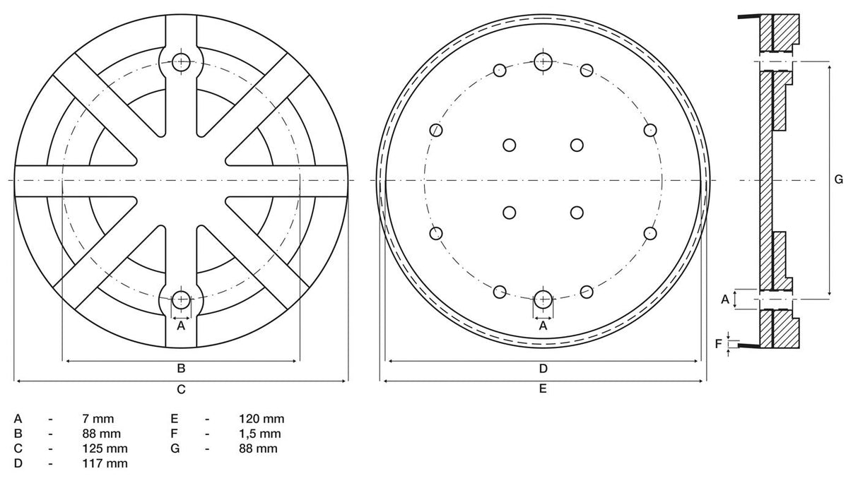 RUBBER PAD | FOR AUTO LIFTS | Ø 125 MM (7054)
