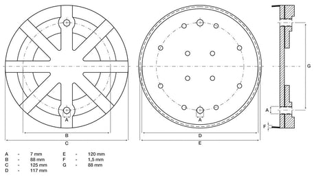 RUBBER PAD | FOR AUTO LIFTS | Ø 125 MM (7054)