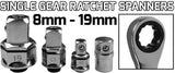 DOUBLE-SIDED RATCHET WRENCH SET | WITH ADAPTERS | LONG TYPE | 8-19 MM | 14 PCS. (SK5004)