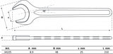SINGLE OPEN END SPANNER | DIN 894 | 25 MM (34225B)