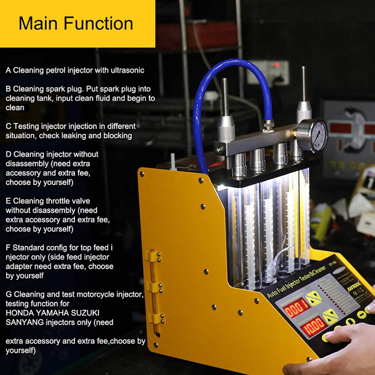 FUEL INJECTION TESTER AND INJECTOR CLEANING DEVICE (FTC105)