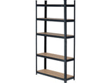 STORAGE RACK BLACK | 5 SHELVES | HDF BOARDS | 180 X 90 X 40 CM (78486)