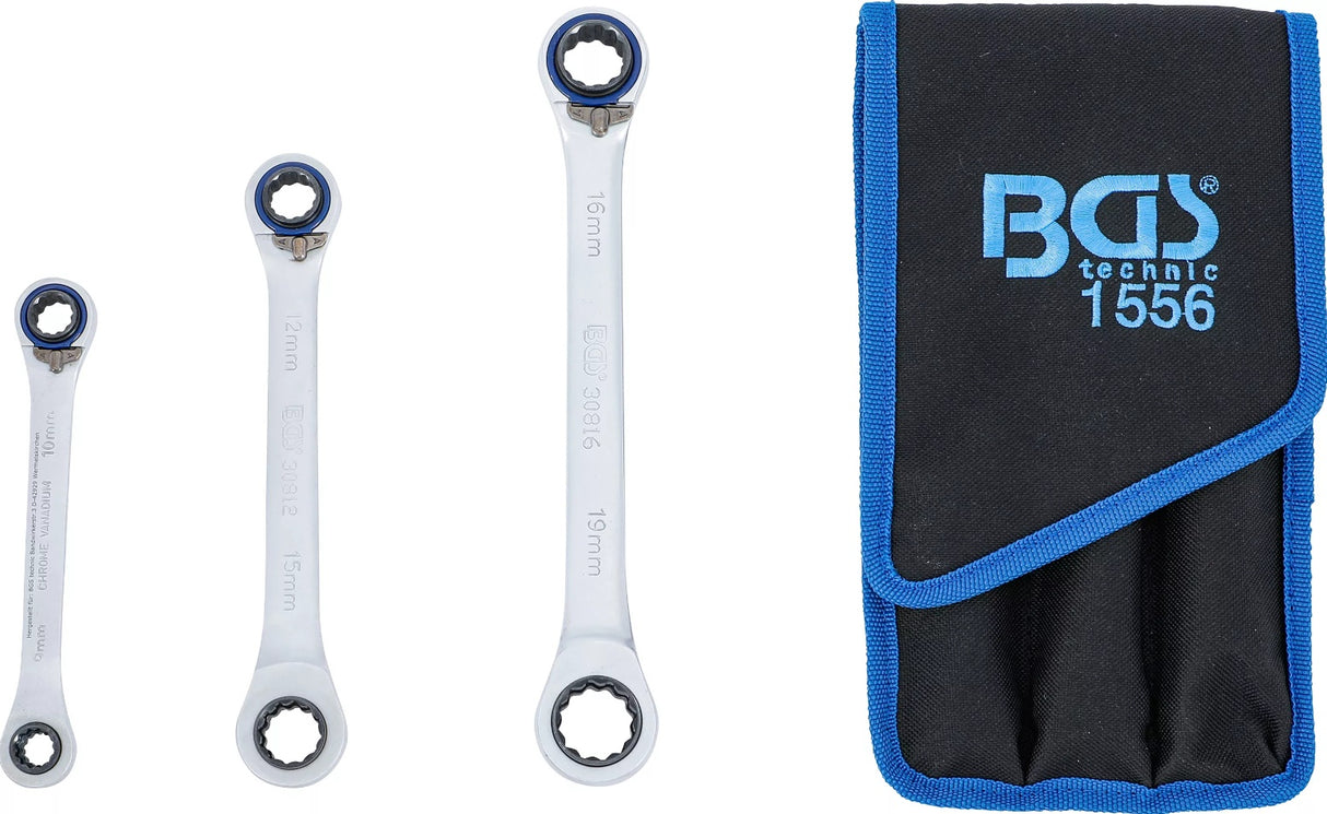 RATCHET RING SPANNER SET | REVERSIBLE | "4-IN-1" | 3 PCS. (1556)