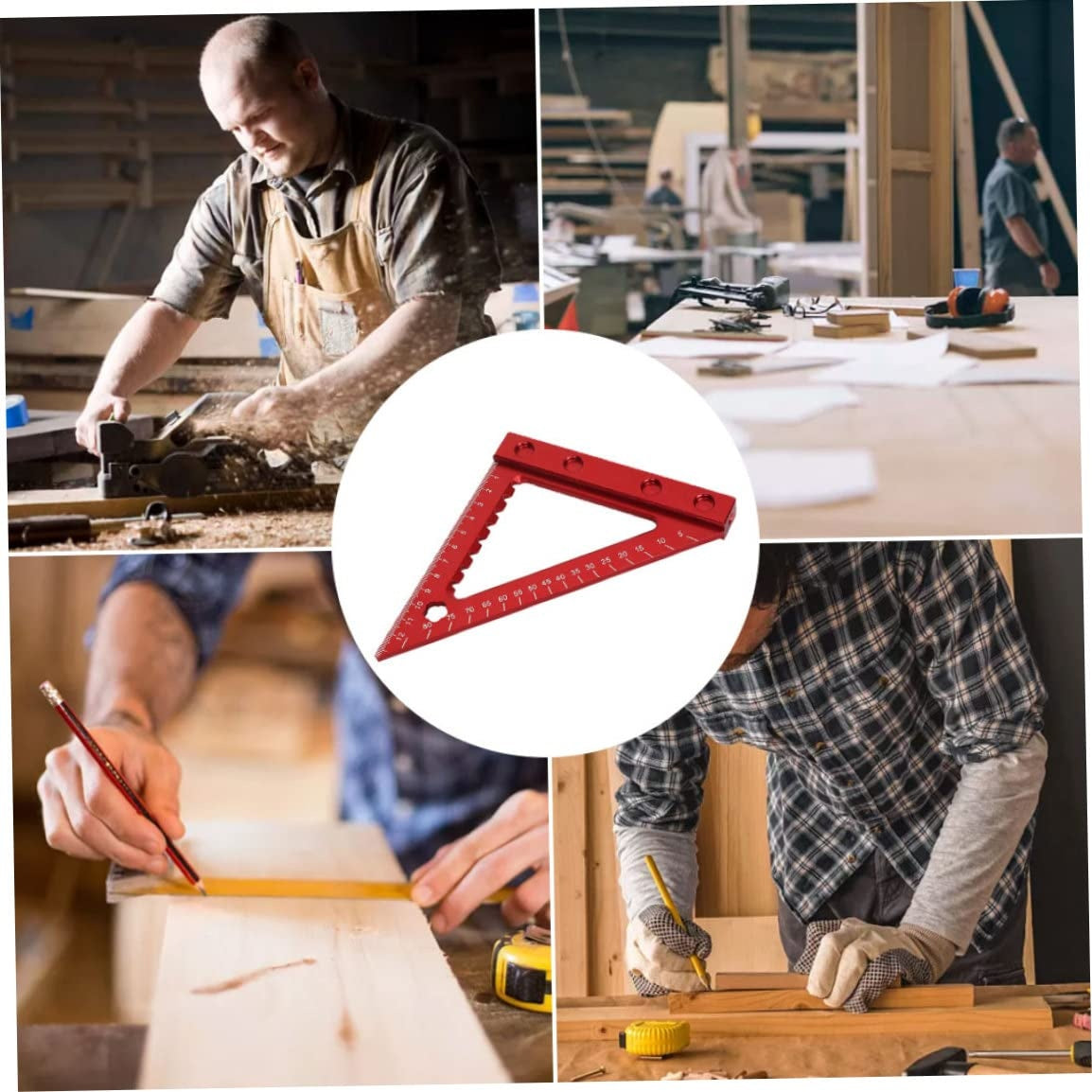 ALUMINUM SQUARE / WOODWORKING TRIANGLE RULER | 90 | WITH BASE (RS90A)