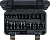 SOCKET AND BIT SET | 6.3 MM (1/4"), 10 MM (3/8"), 12.5 MM (1/2") DRIVE | E-STAR / T-STAR (FOR TORX) | 25 PCS (20124)