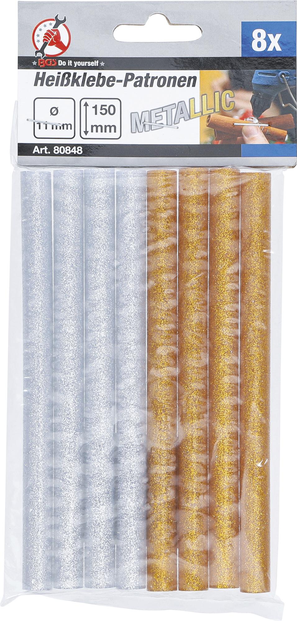 GLUE STICKS | GOLD/SILVER METALLIC | Ø 11 MM, 150 MM | 8 PCS. (80848)
