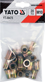 THREADED STEEL RIVET NUTS M10, 20PCS (YT-36475)