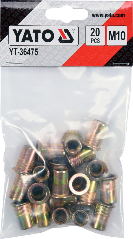 THREADED STEEL RIVET NUTS M10, 20PCS (YT-36475)