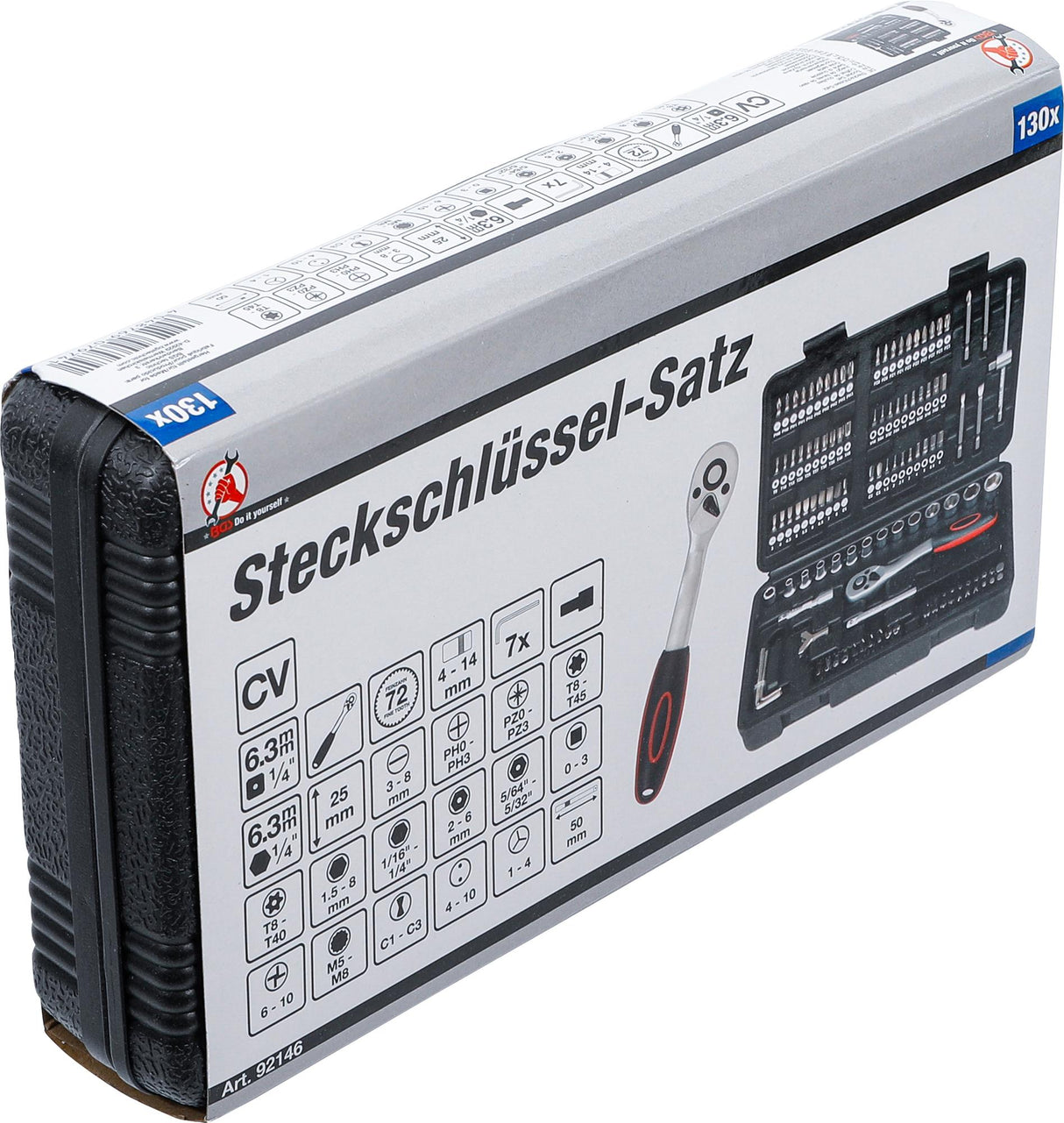 SOCKET SET | 6.3 MM (1/4") DRIVE | 130 PCS. (92146)