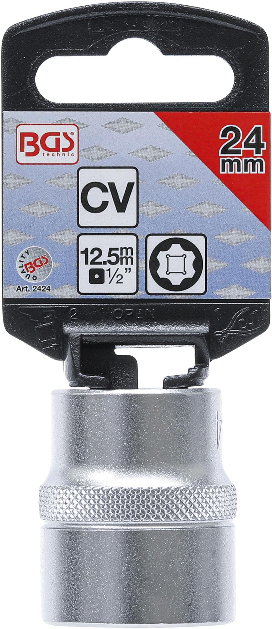 SOCKET, SUPER LOCK | 12.5 MM (1/2") DRIVE | 24 MM (2424)