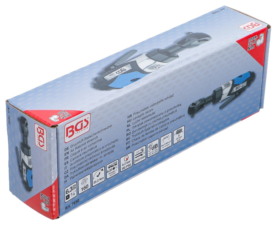 PNEUMATIC RATCHET WRENCH | 6.3 MM (1/4") | 32.5 NM (7650)