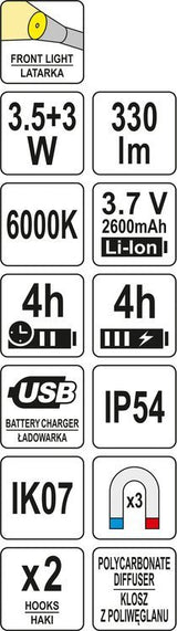 WORKSHOP LAMP 3,5W SMD 330LM (YT-085081)