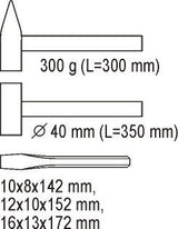PVC TRAY WITH HAMMER AND PUNCHES (YT-5540)