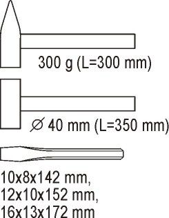 PVC TRAY WITH HAMMER AND PUNCHES (YT-5540)
