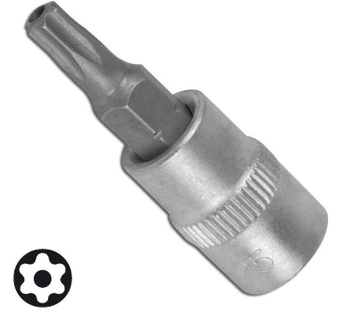 BIT PRESSED INTO 1/4" SOCKET T25 WITH HOLE (FC2608-T25)