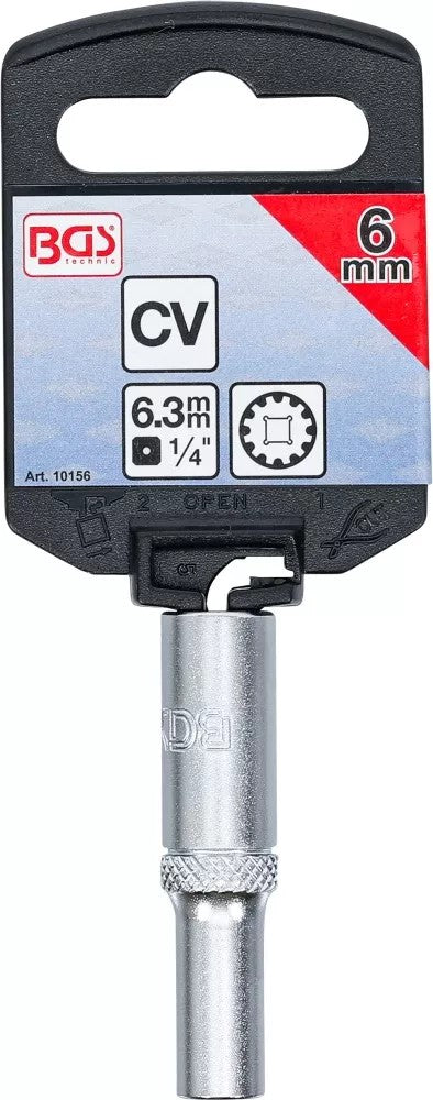 SOCKET, GEAR LOCK, DEEP | 6.3 MM (1/4") DRIVE | 6 MM (10156)