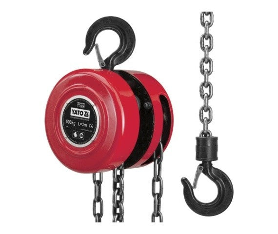 CLOSED-TYPE CHAIN HOIST TÜV/GS 3.0M, 1000 KG "YATO" (YT-5892)