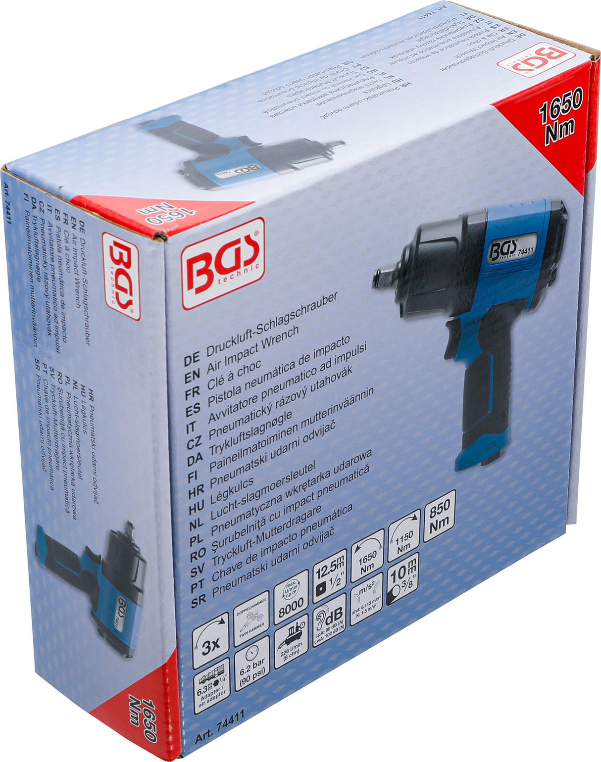 AIR IMPACT WRENCH | 12.5 MM (1/2") | 1650 NM (74411)