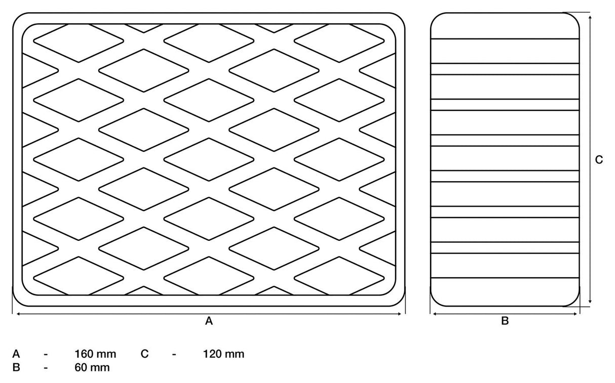 RUBBER PAD | FOR AUTO LIFTS | 160 X 120 X 60 MM (7038)