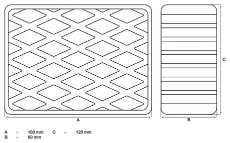 RUBBER PAD | FOR AUTO LIFTS | 160 X 120 X 60 MM (7038)