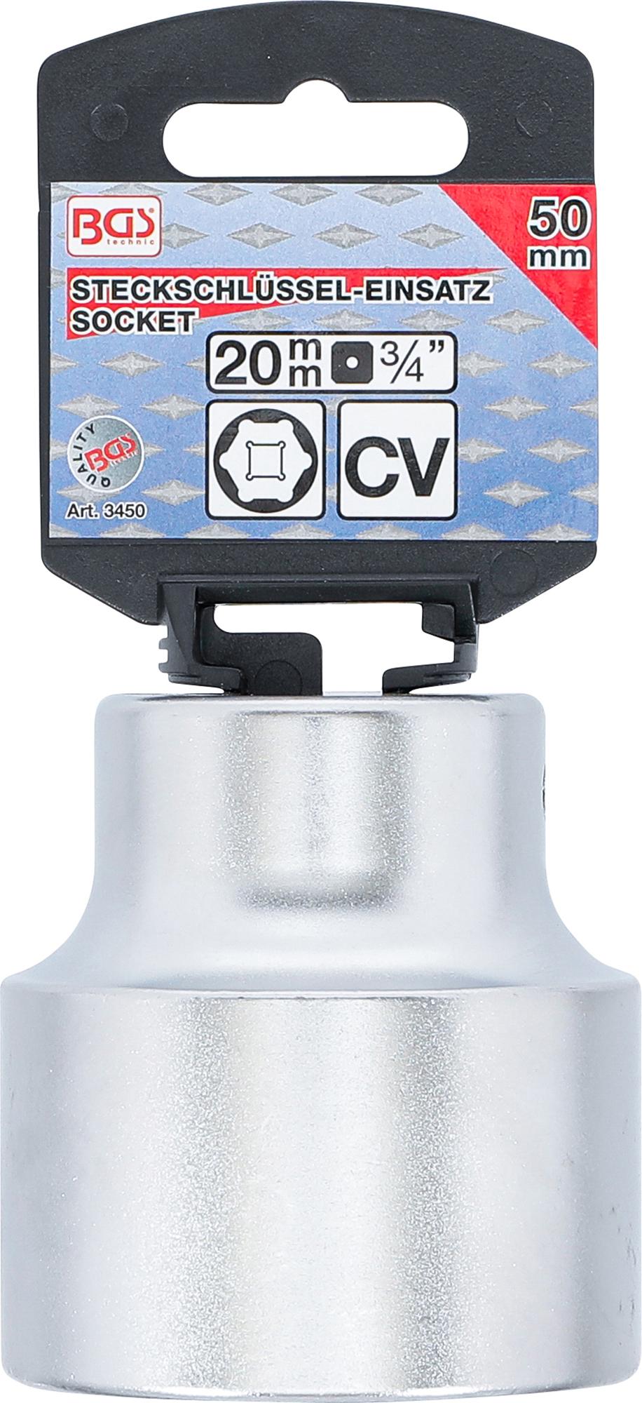 SOCKET, HEXAGON | 20 MM (3/4") DRIVE | 50 MM (3450)