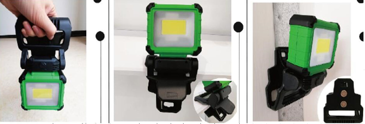 WORK LAMP RECHARGEABLE | WITH MAGNET AND CLIP | 270°/ 180° | COB LED (RWL10C)