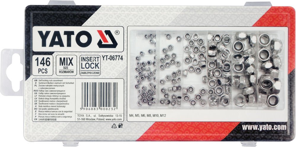 146 PCS SELF LOCKING NUTS ASSORTMENT (YT-06774)