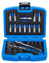 SOCKET AND RATCHET SET | 6.3 MM (1/4") | 24 PCS. (74713)