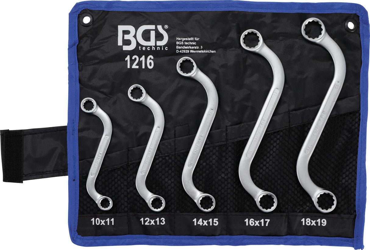 DOUBLE RING SPANNER SET | S-TYPE | 10 X 11 - 18 X 19 MM | 5 PCS. (1216)