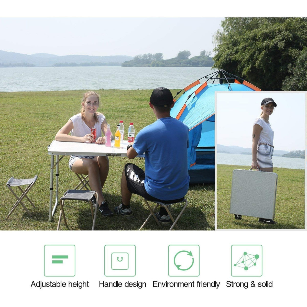 FOLDABLE TABLE / COUNTER | ALUMINUM | ADJUSTABLE HEIGHT (LC01)