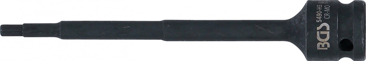 IMPACT BIT SOCKET | LENGTH 150 MM | 12.5 MM (1/2") DRIVE | INTERNAL HEXAGON 5 MM (5490-H5)