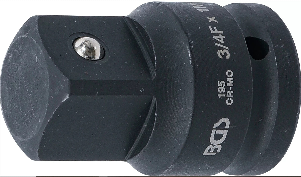 IMPACT SOCKET ADAPTOR | INTERNAL SQUARE 20 MM (3/4") - EXTERNAL SQUARE 25 MM (1") (195)