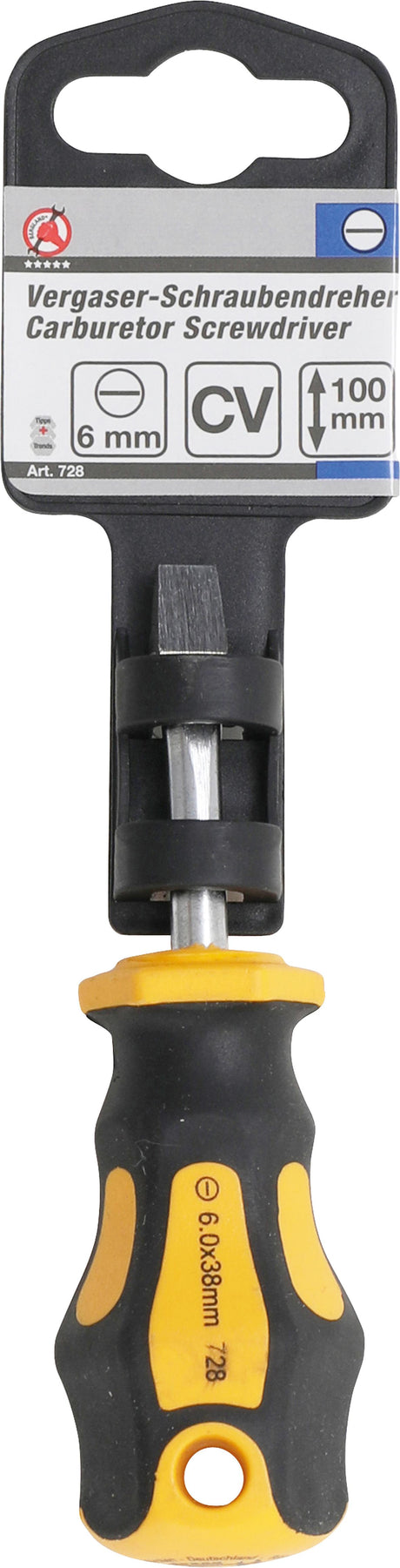CARBURETOR SCREWDRIVER | SLOT SL 6 MM | BLADE LENGTH 38 MM (728)