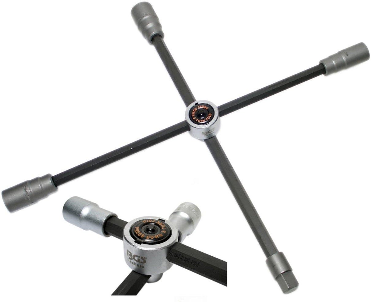 WHEEL WRENCH, FOLDABLE | FOR CARS | SQUARE | 17 X 19 X 21 X 12.5 MM (1/2") (1456)