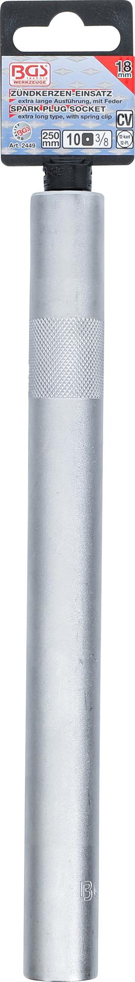 SPARK PLUG SOCKET, 12-POINT, EXTRA LONG | 10 MM (3/8") DRIVE | 18 MM (2449)