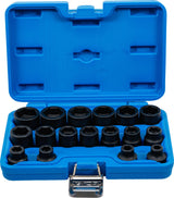 IMPACT SOCKET SET, HEXAGON, EXTRA FLAT | 12.5 MM (1/2") DRIVE | 8 - 24 MM | 17 PCS. (9286)