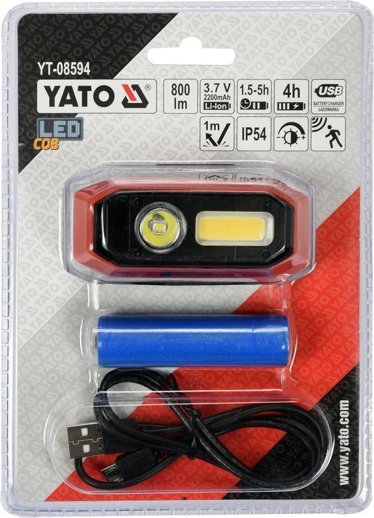 HEADLAMP 800LM RECHARG.,MOTION DETECTOR (YT-08594)