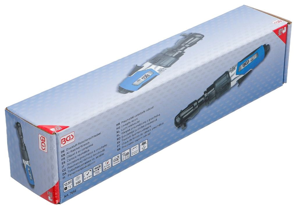 PNEUMATIC RATCHET WRENCH FOR SOCKETS | 12.5 MM (1/2") | 67.5 NM (7652)