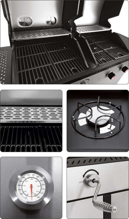 BBQ GRILL OTAKE 2IN1 GAS AND CHARCOAL S/S 8,2KW (YG-20030)