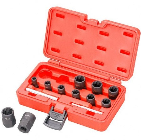 SOCKET SET FOR DAMAGED BOLTS 1/2", 11 PCS., 8–21 MM (GJ0950)