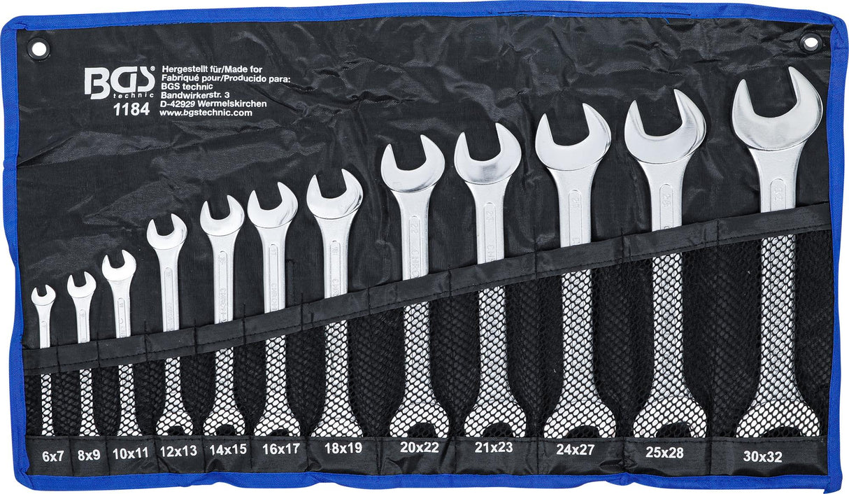 DOUBLE OPEN END SPANNER SET | 6 X 7 - 30 X 32 MM | 12 PCS. (1184)