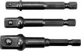 3PCS SOCKET ADAPTER HEX 1/4, 3/8, 1/2 (YT-04685)