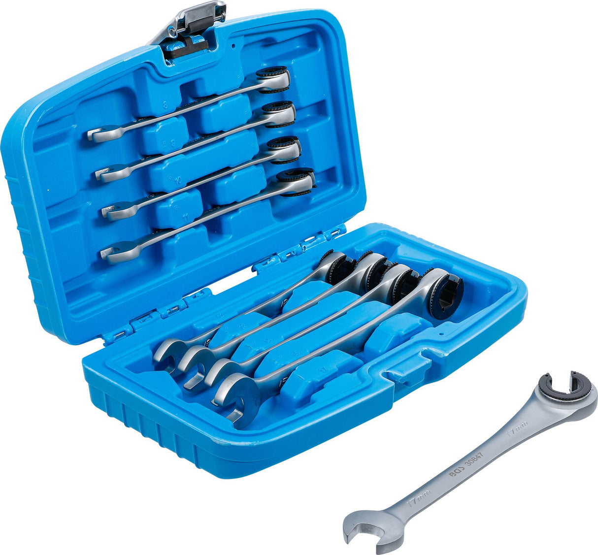 RATCHET COMBINATION WRENCH SET | OPEN | 8 - 17 MM | 9 PCS. (30849)