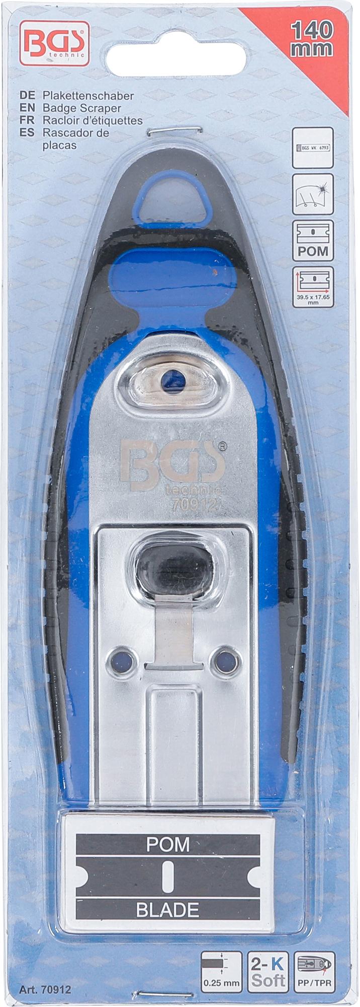 BADGE SCRAPER | 40 MM | WITH 6 PLASTIC SCRAPER BLADES (70912)