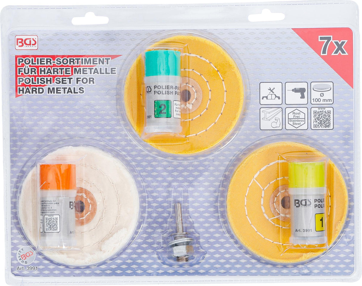 POLISH SET FOR HARD METALS | 7 PCS. (3991)