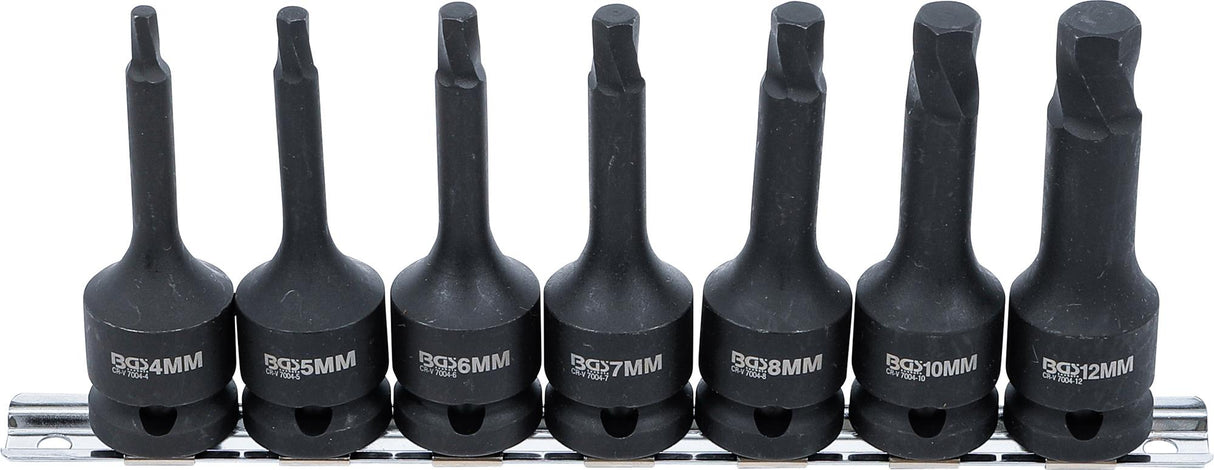 SCREW EXTRACTOR SET | 12.5 MM (1/2") DRIVE | FOR DAMAGED INTERNAL HEXAGON 4 - 12 MM | 7 PCS. (7004)