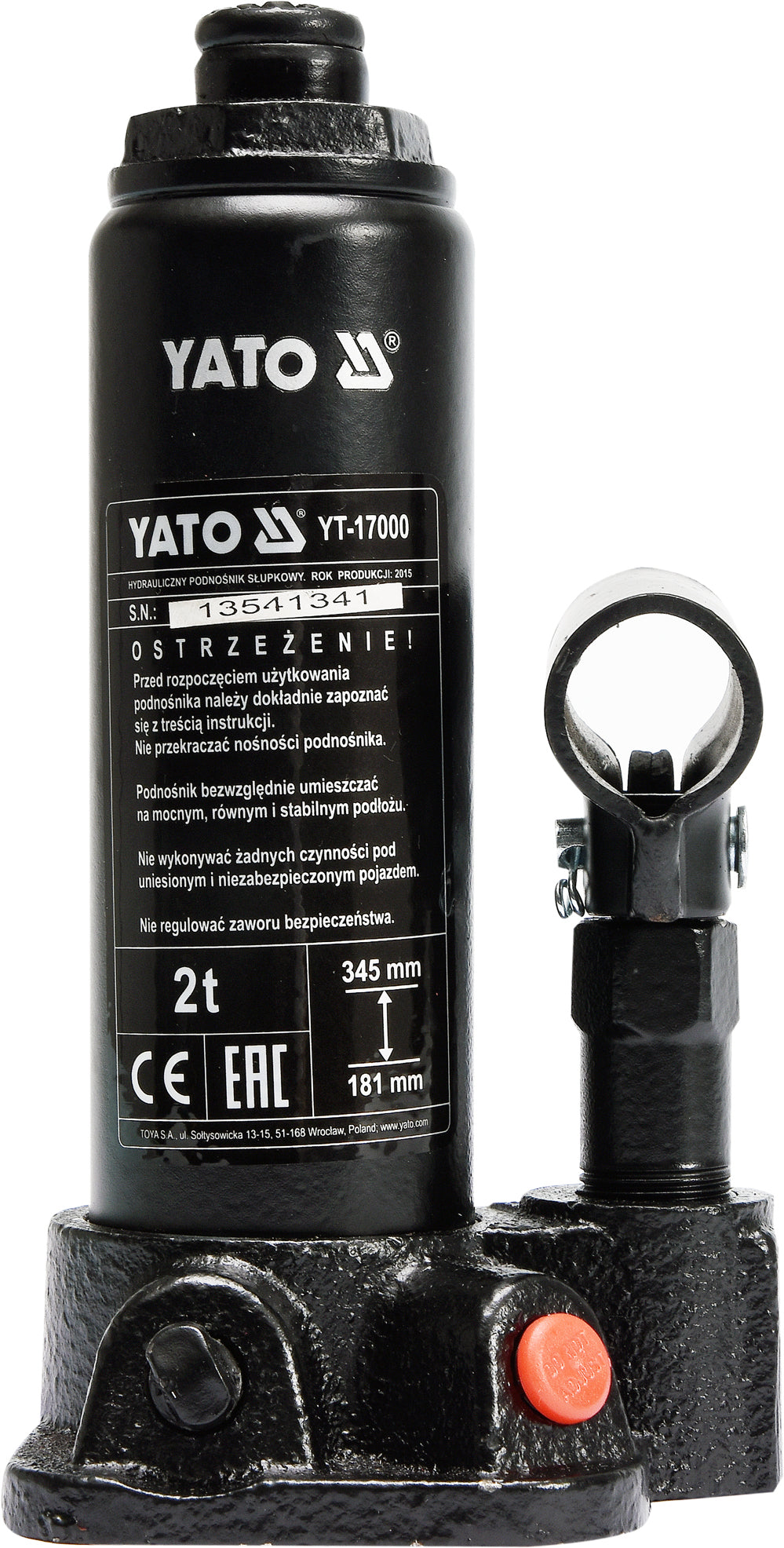HYDRAULIC BOTTLE JACK 2T (YT-17000)