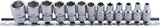 SOCKET SET, HEXAGON | 6.3 MM (1/4") DRIVE | 4 - 14 MM | 13 PCS. (9102)
